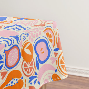 Orange Blue Fruits Vegetables  Tablecloth