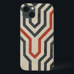 Orange & Blue Graphic Lines iPhone 13 Case<br><div class="desc">Graphic orange and blue lines traverse this piece by Chariklia Zarris. The orange line cuts through most of the work,  while the blues lines have a discernable pattern to them. Get yours now!</div>
