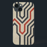 Orange & Blue Graphic Lines iPhone 13 Case<br><div class="desc">Graphic orange and blue lines traverse this piece by Chariklia Zarris. The orange line cuts through most of the work,  while the blues lines have a discernable pattern to them. Get yours now!</div>