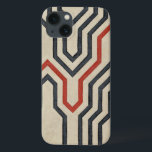 Orange & Blue Graphic Lines iPhone 13 Case<br><div class="desc">Graphic orange and blue lines traverse this piece by Chariklia Zarris. The orange line cuts through most of the work,  while the blues lines have a discernable pattern to them. Get yours now!</div>