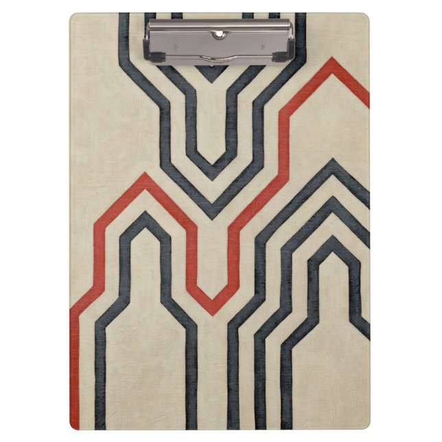 Orange & Blue Graphic Lines Clipboard (Front)