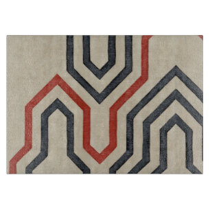 Orange & Blue Graphic Lines Cutting Board