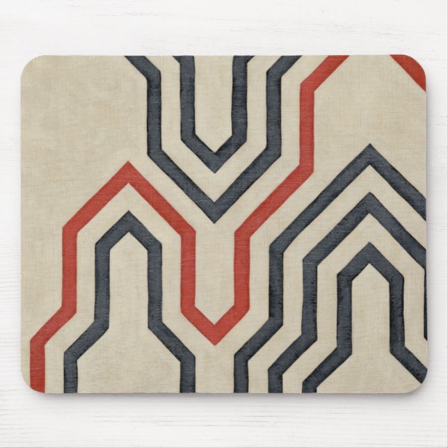 Orange & Blue Graphic Lines Mouse Pad (Front)