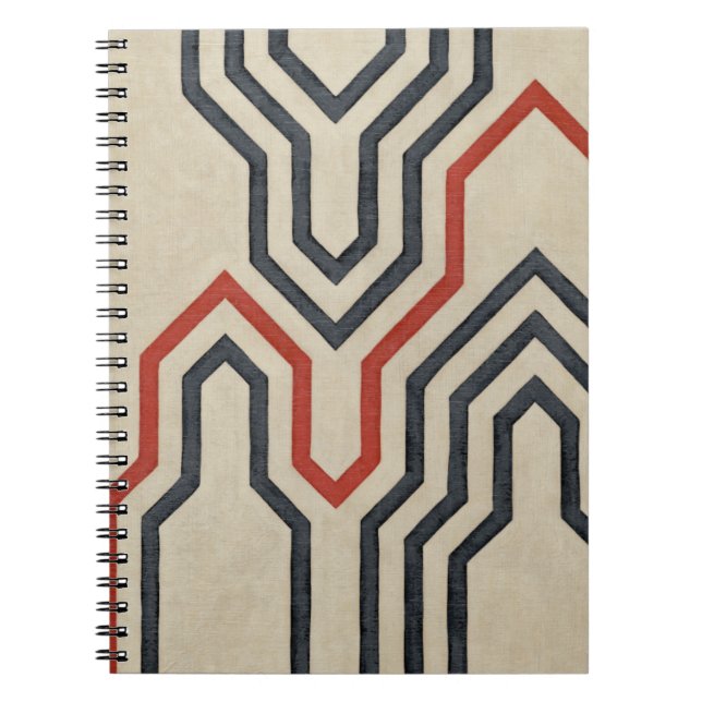 Orange & Blue Graphic Lines Notebook (Front)