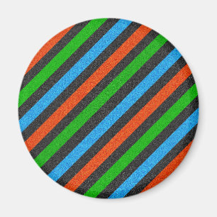 Orange, Blue, Green, Black Glitter Striped STaylor Magnet