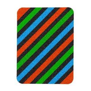 Orange, Blue, Green, Black Glitter Striped STaylor Magnet