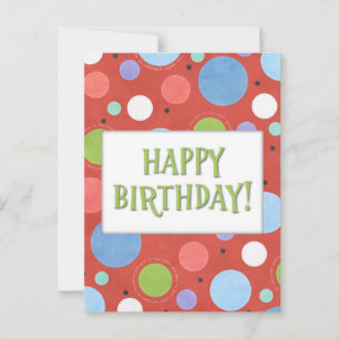 Orange Blue Green Generic Birthday Postcard