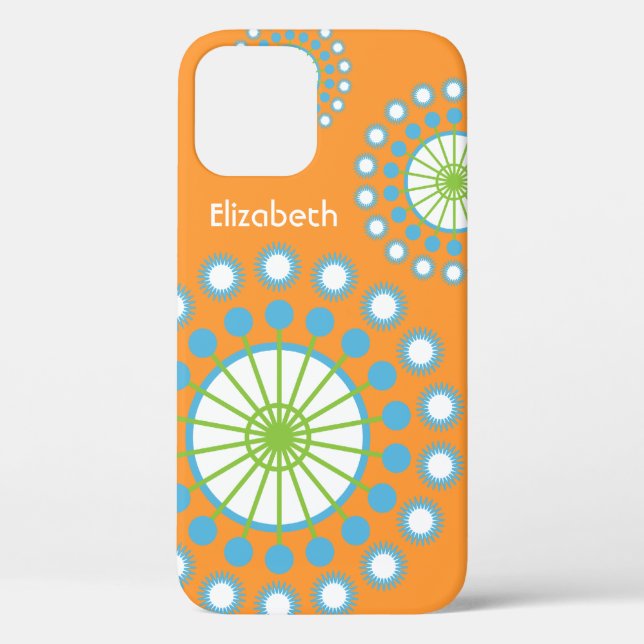 Orange, Blue, Green Pinwheel Case-Mate iPhone Case (Back)