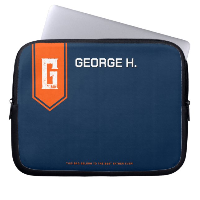 Orange Blue Laptop Case for Man (Front)