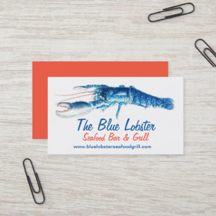 Orange & Blue lobster seafood grill business card