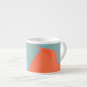 Orange, blue, modern, trendy wavy organic shapes espresso cup