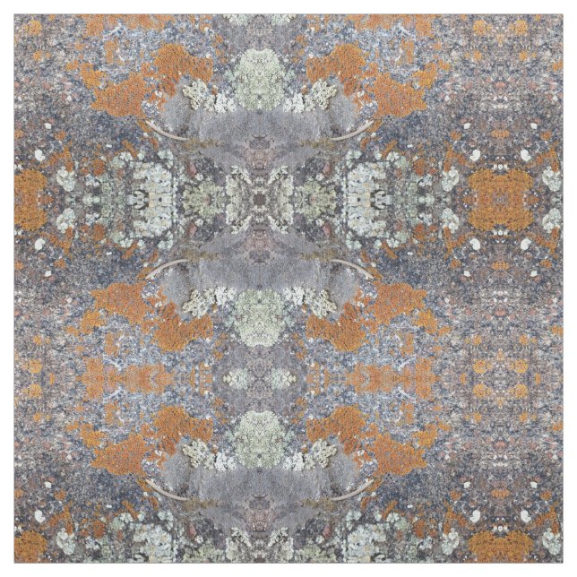 Orange Blue Moss Stone Fabric Pattern (Swatch)