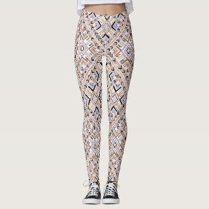 Orange/Blue Multi Pattern Women's Leggings