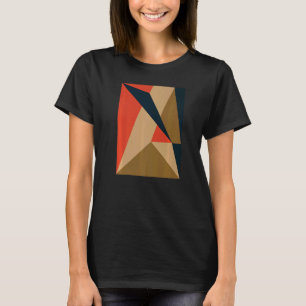 Orange Blue Olive Veige Abstract Geometric T-Shirt