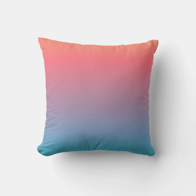 Orange Blue Ombre Modern Cushion (Front)