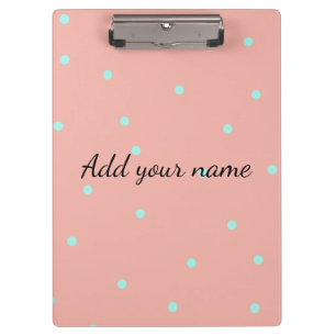 Orange blue polka dots abstract add name text t th clipboard
