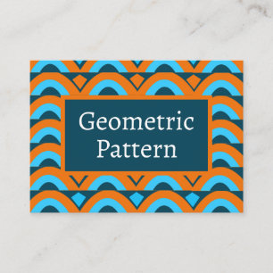 Orange Blue Semi Circle Diamond Geometric Business Card