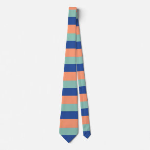Orange & Blue Stripes  Tie
