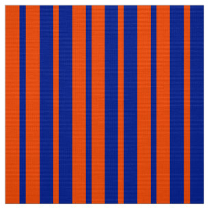 Orange Blue Stylish Stripes Pattern Design  Fabric