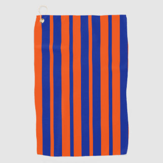 Orange Blue Stylish Stripes Pattern Design Golf Towel