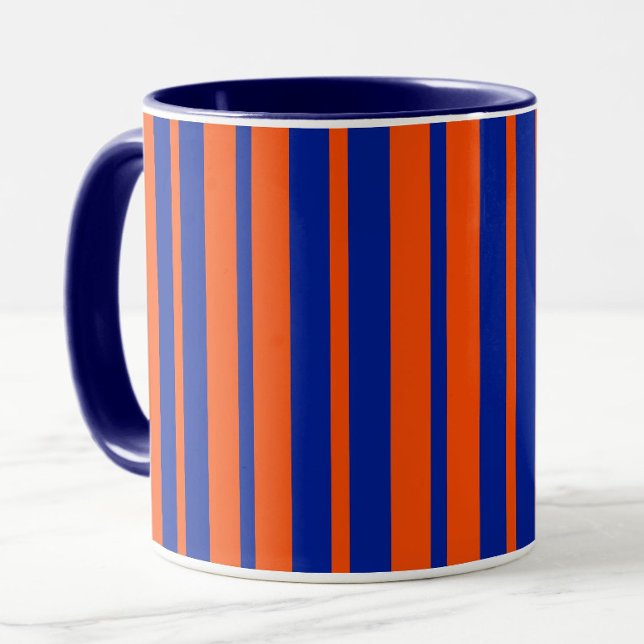 Orange Blue Stylish Stripes Pattern Design  Mug (Creator Uploaded)