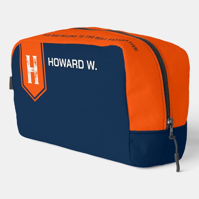Orange Blue Toiletry bag for Man/Father (Right Corner)