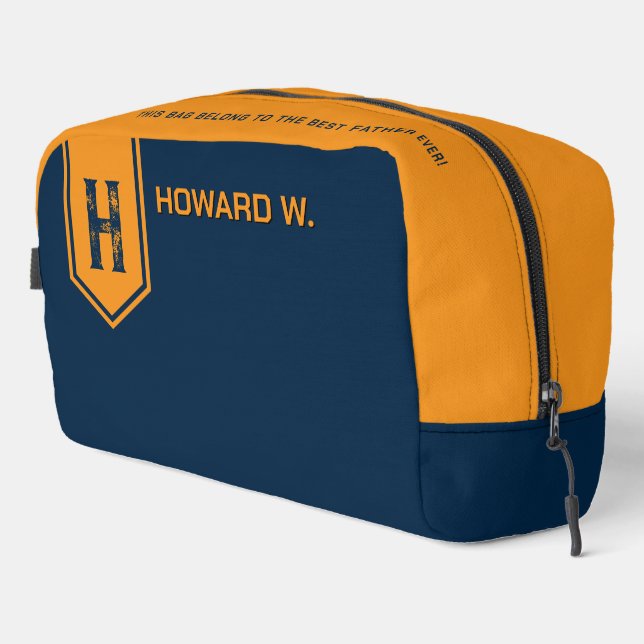 Orange Blue Toiletry bag for Man/Father (Right Corner)