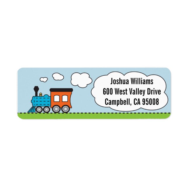 Orange/Blue Train Address Labels (Front)