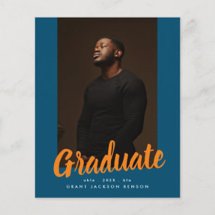 Orange Blue University Graduate Photo Graduation