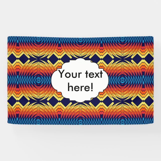 Orange blue windmill abstract design banner (Horizontal)