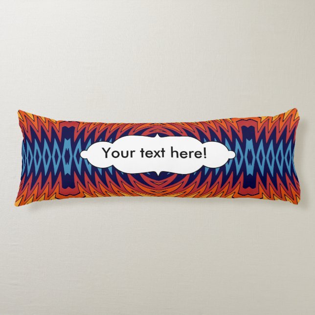 Orange blue windmill abstract design body cushion (Front)