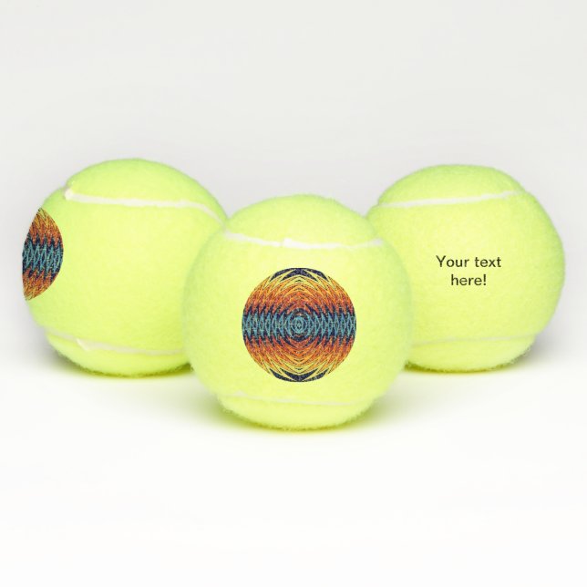 Orange blue windmill abstract design tennis balls (Multi)
