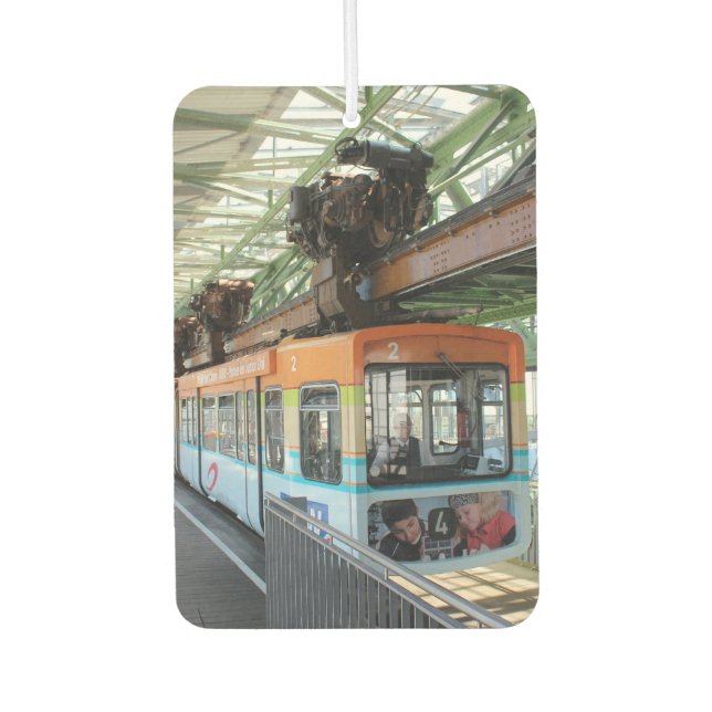 Orange Blue Wuppertal Floating Train Car Air Freshener (Front)