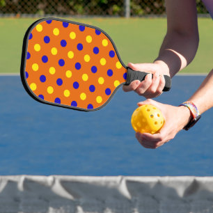 Orange Blue Yellow Polka Dots Design  Pickleball Paddle