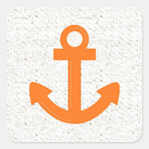 Orange boat anchor distressed stickers