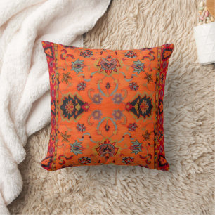Orange Bohemian Tribal Moroccan Style Cushion