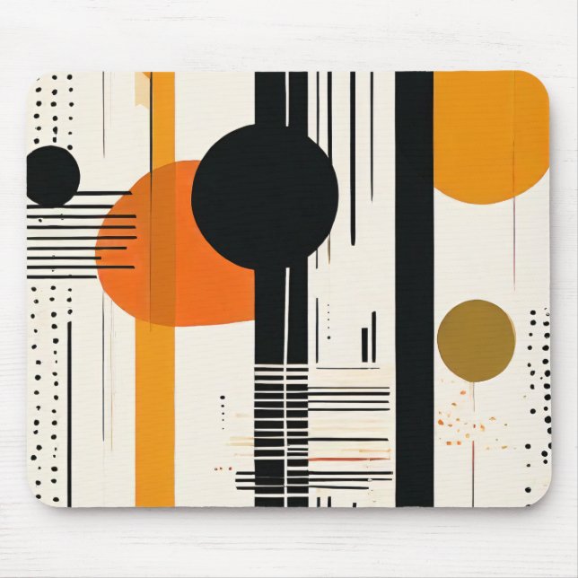 orange boho abstract circles mouse pad (Front)