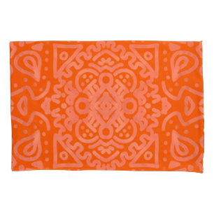 Orange Boho Pattern Pillowcase