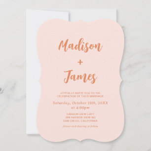 Orange Boho Retro Photo Wedding Invitation