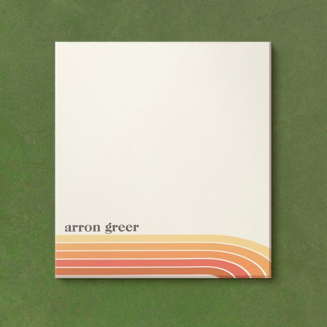 Orange Boho Retro Stripes Notepad (Creator Uploaded)