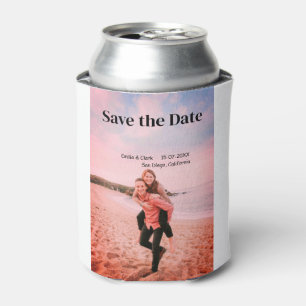 orange boho save the date QR add website name phot Can Cooler