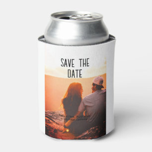 orange boho save the date QR add website name phot Can Cooler