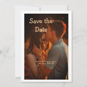 orange boho save the date QR add website name phot Invitation