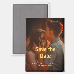 orange boho save the date QR add website name phot Magnet