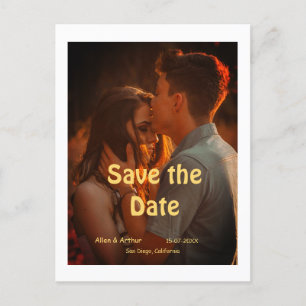 orange boho save the date QR add website name phot Postcard