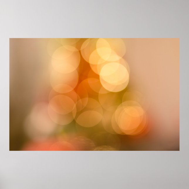 Orange bokeh lights poster (Front)