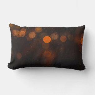 Orange bokeh photography lumbar cushion