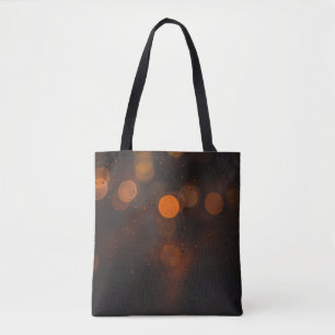 Orange bokeh photography tote bag