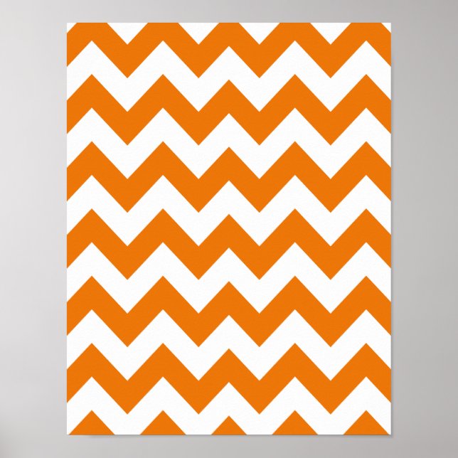 Orange Bold Chevron Poster (Front)