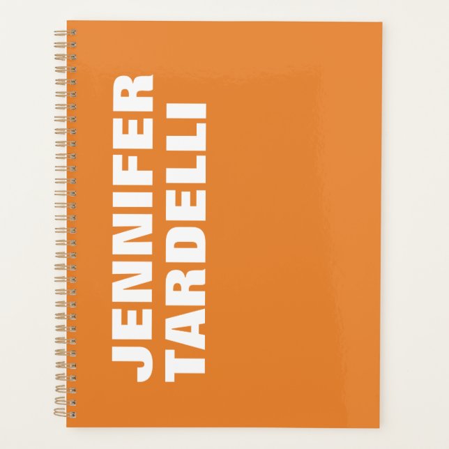 Orange Bold Minimalist Modern Elegant Professional Planner (Front)